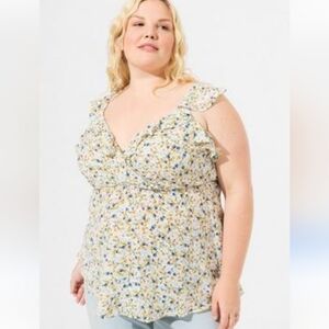 NWT Torrid Peplum Georgette Ruffle Surplice Tank Top 3 3X 22-24